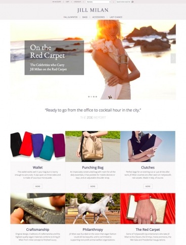 eCommerce website: Jill Milan