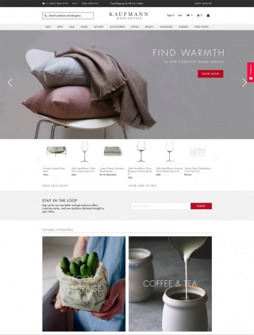 eCommerce website: Kaufmann Mercantile