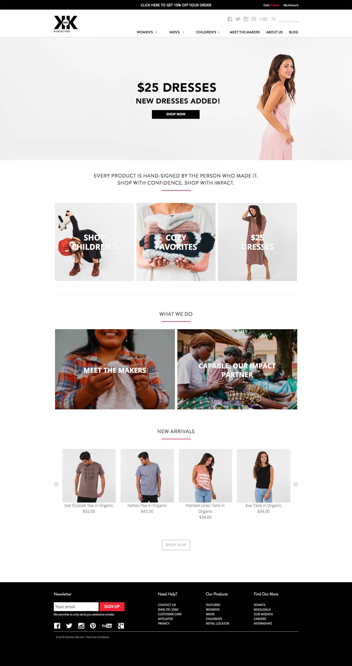 eCommerce website: Krochet Kids intl.