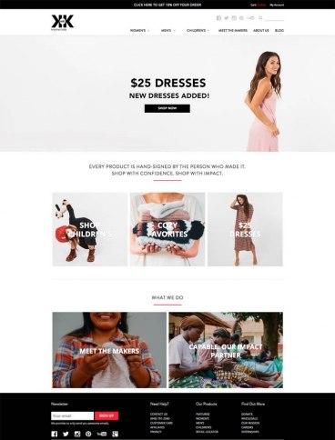 eCommerce website: Krochet Kids intl.