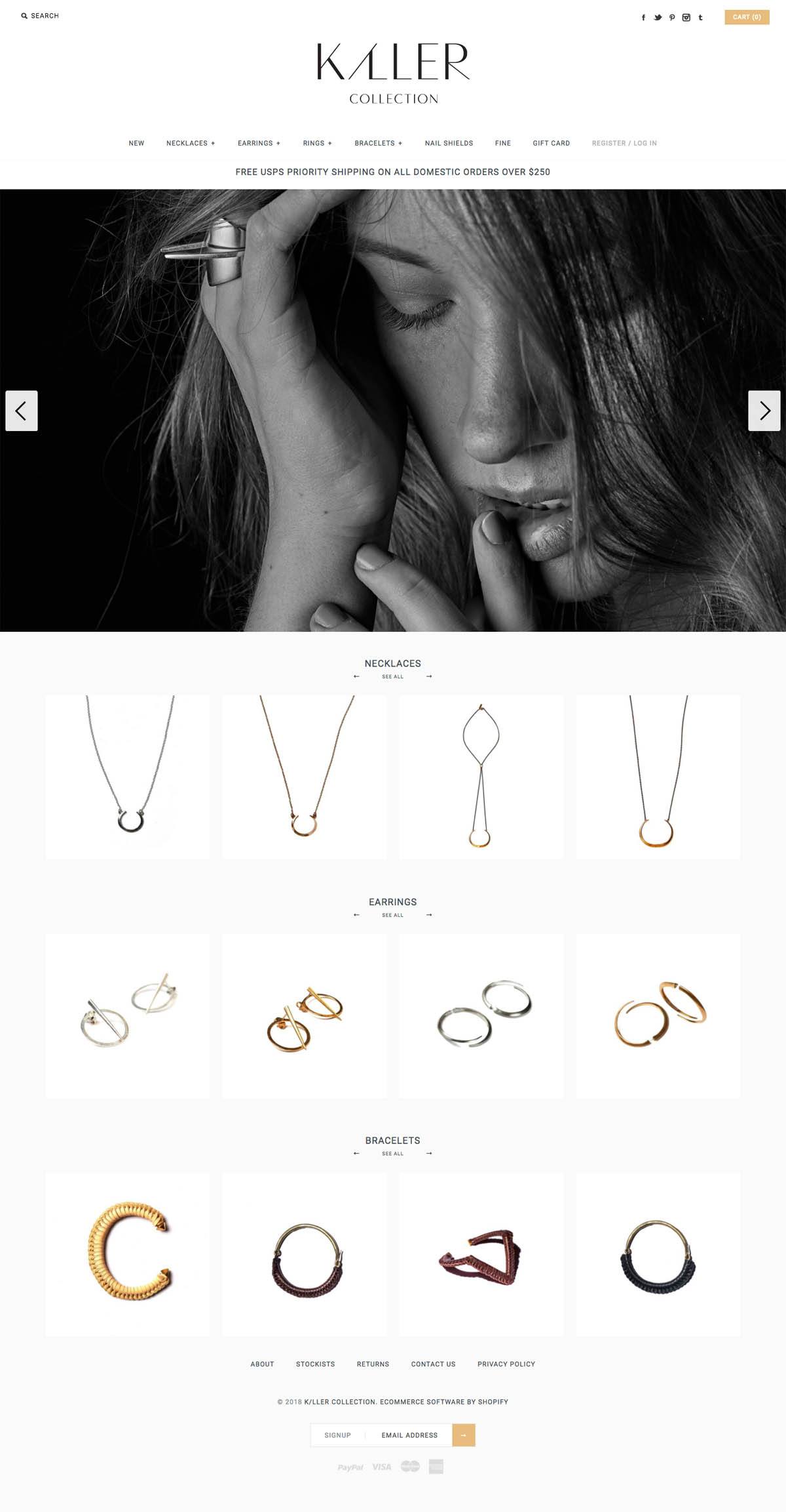 eCommerce website: K/LLERCOLLECTION