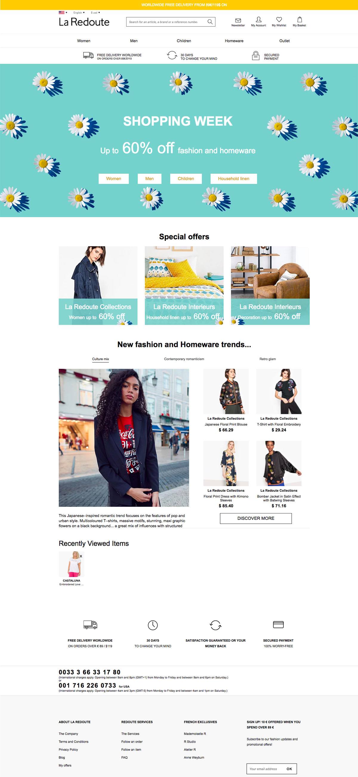 eCommerce website: La Redoute
