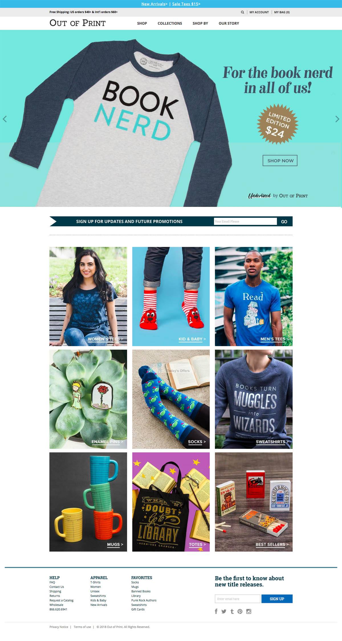 eCommerce website: Out of Print