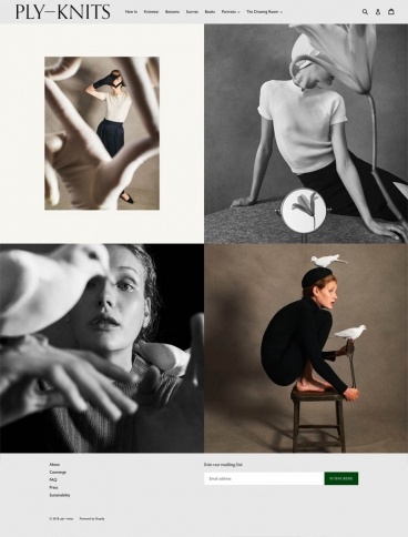 eCommerce website: Ply–Knits