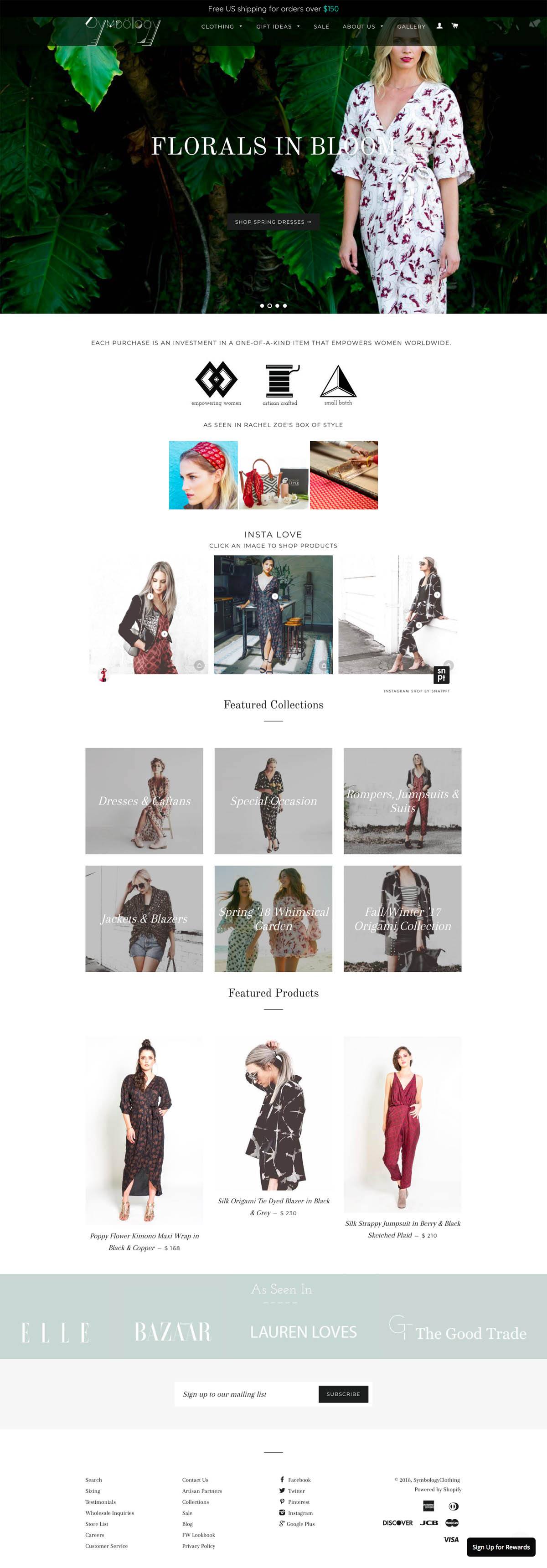 eCommerce website: Symbology Clothing