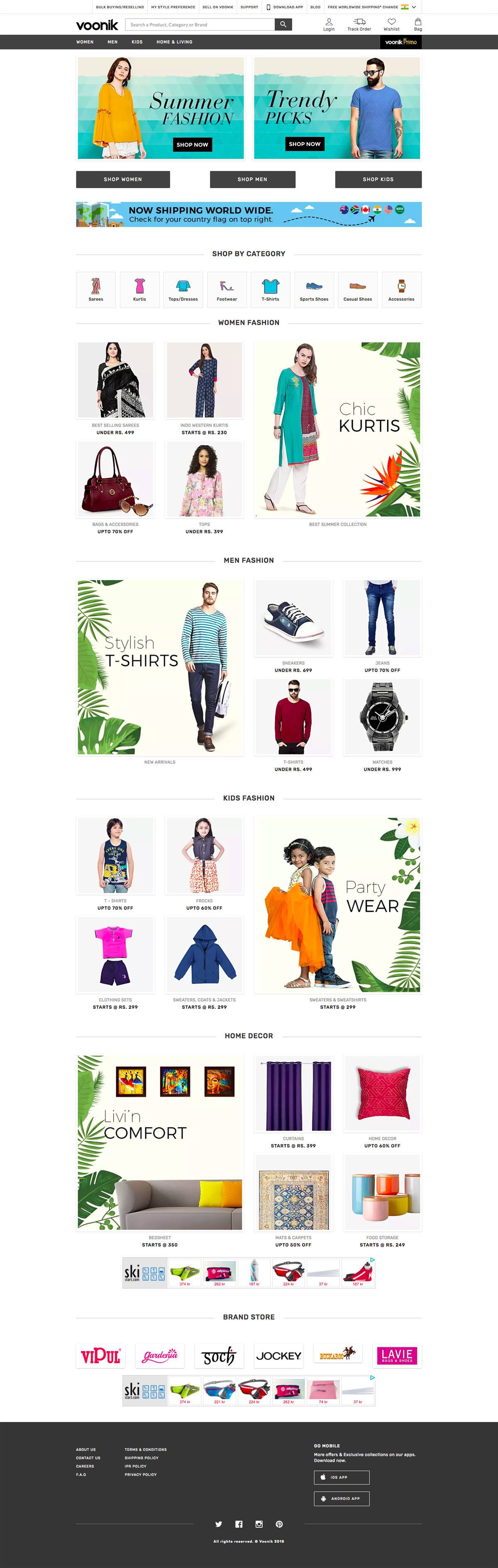 eCommerce website: Voonik