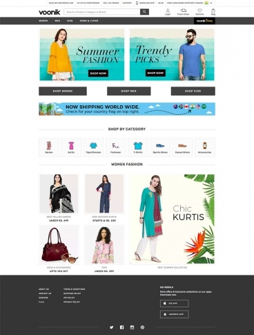 eCommerce website: Voonik