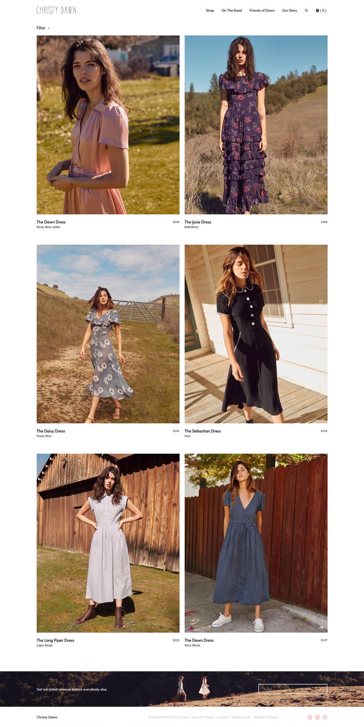 eCommerce website: Christy Dawn