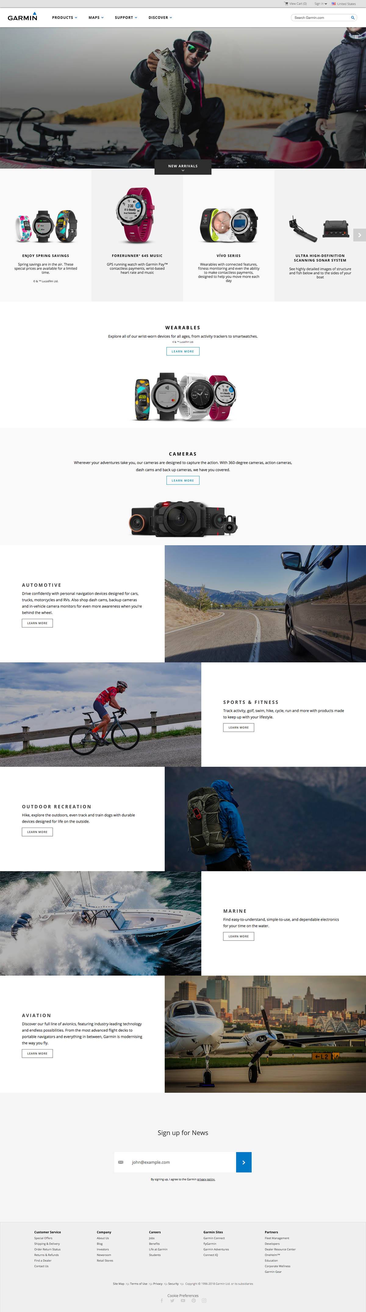 eCommerce website: Garmin