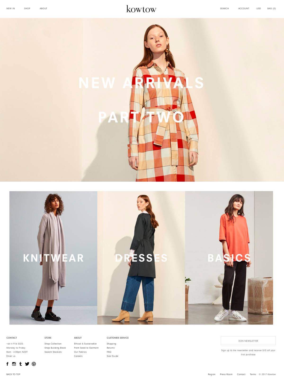 eCommerce website: kowtow
