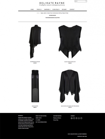 eCommerce website: Delikate Rayne