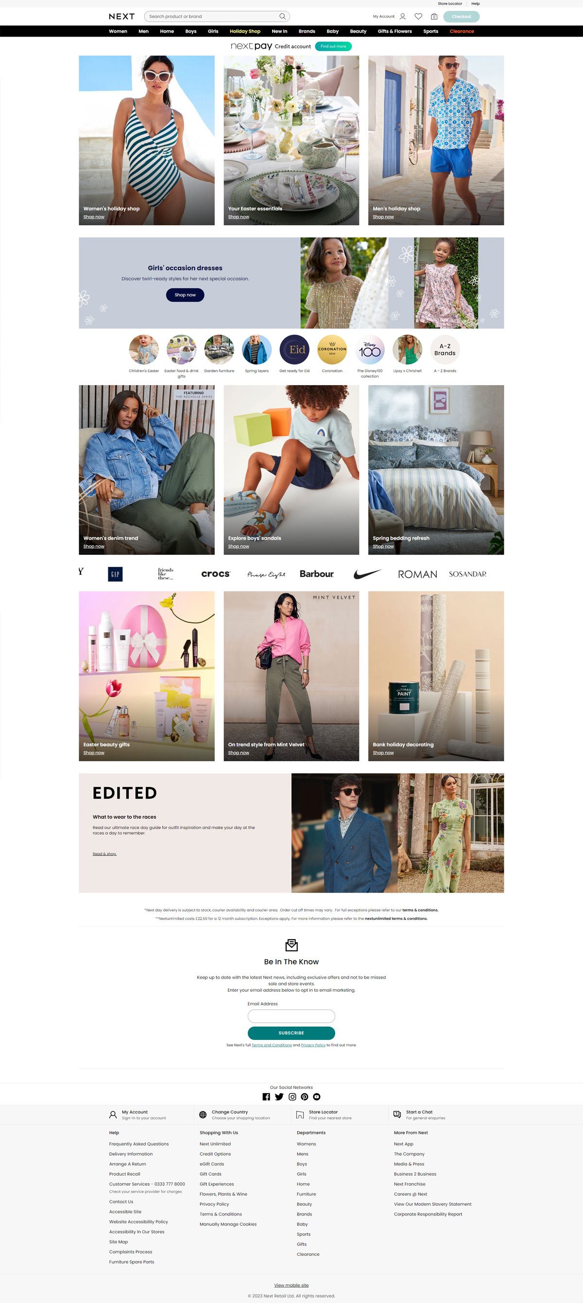 eCommerce website: Next