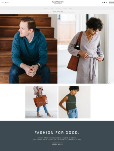 eCommerce website: Slumlove Sweater Co.