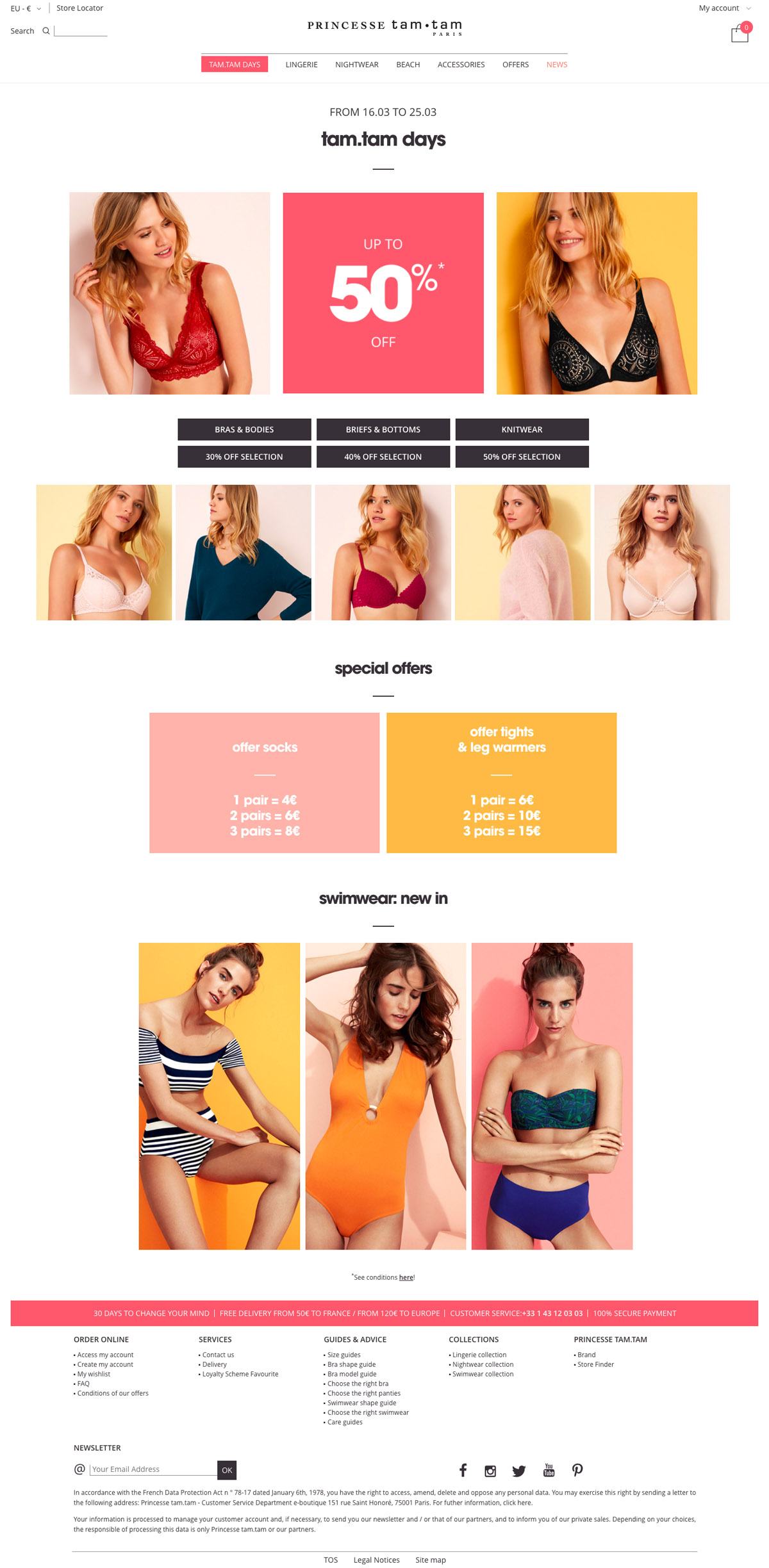 eCommerce website: Princesse tam.tam