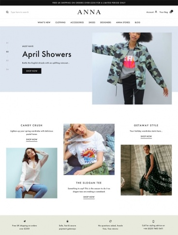 eCommerce website: Anna Clothing