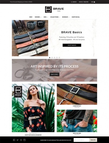 eCommerce website: BRAVE Leather
