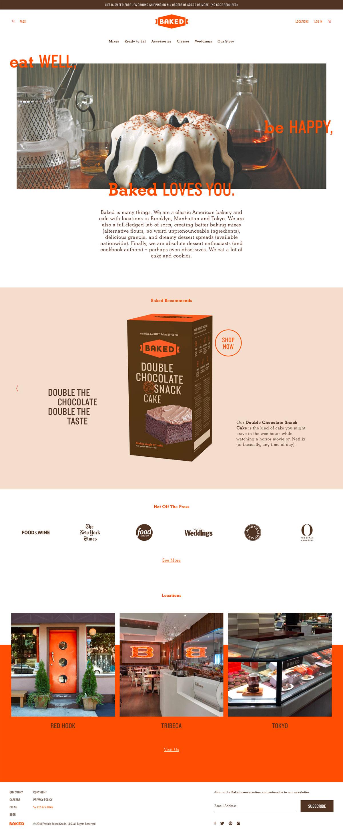 eCommerce website: Baked