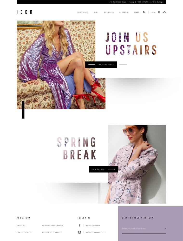 eCommerce website: ICON