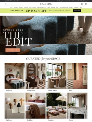 eCommerce website: Joss & Main