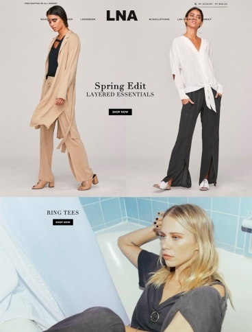 eCommerce website: LNA Clothing