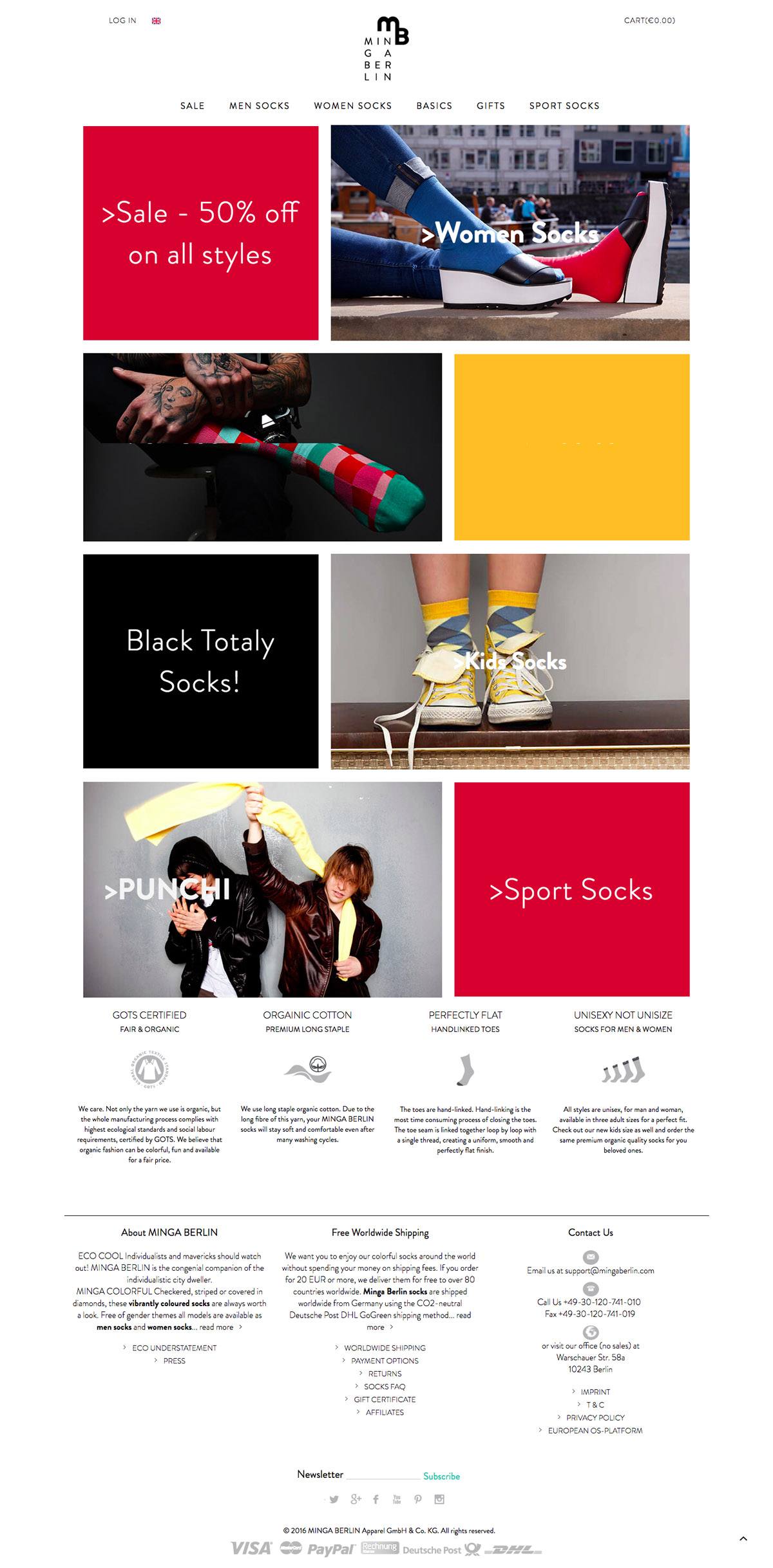 eCommerce website: Minga Berlin