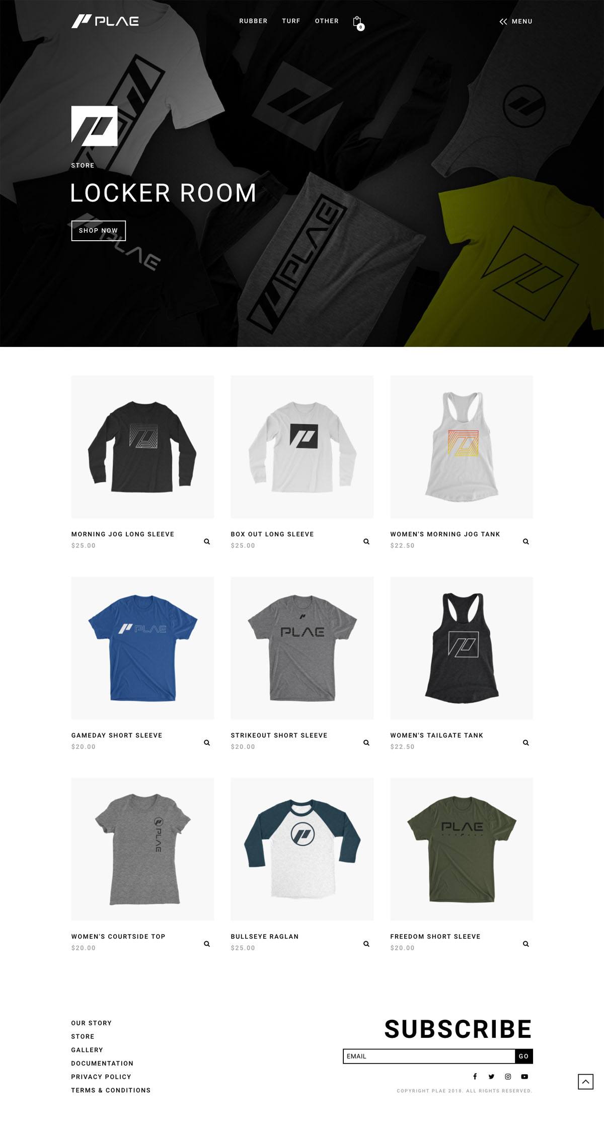 eCommerce website: PLAE