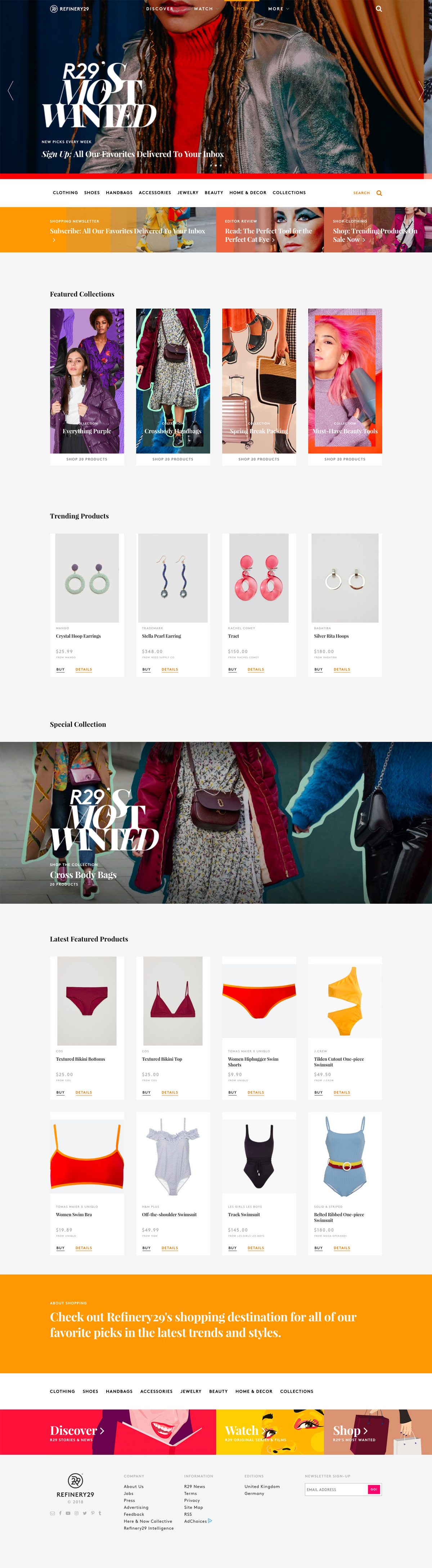 eCommerce website: Refinery29