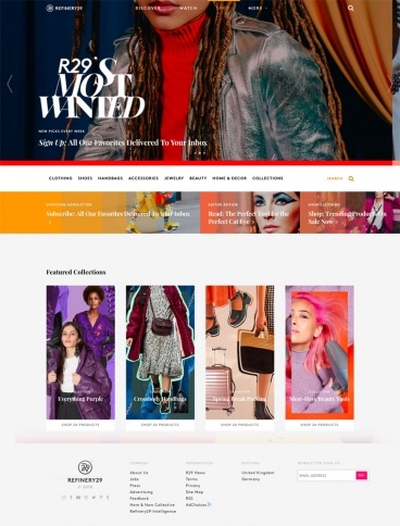eCommerce website: Refinery29