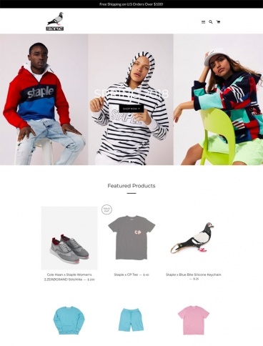 eCommerce website: Staple Pigeon