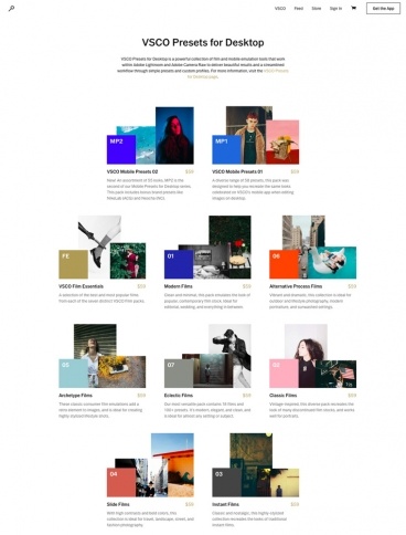 eCommerce website: VSCO