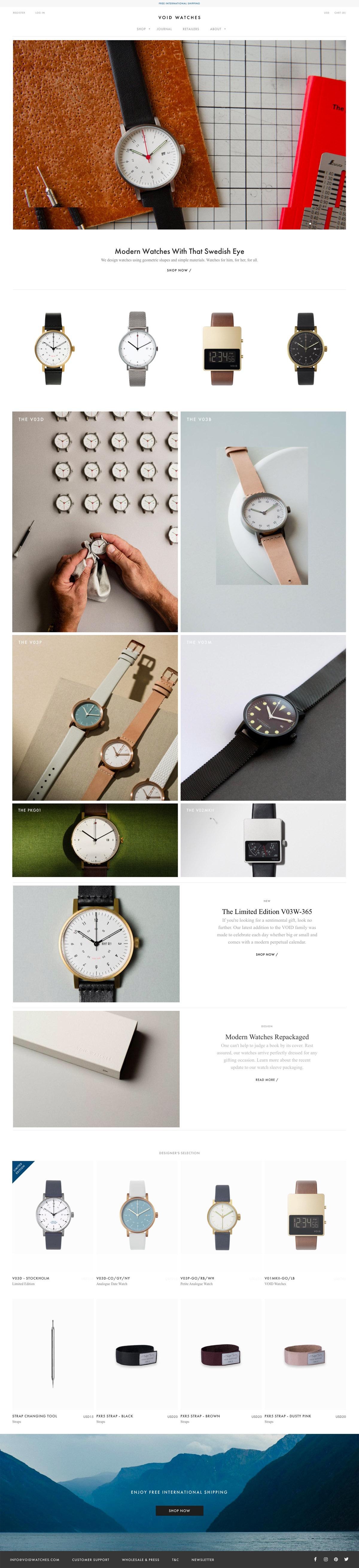 eCommerce website: Void Watches