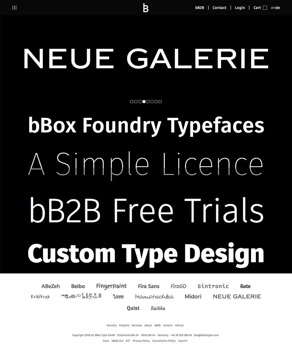 eCommerce website: bBox Type