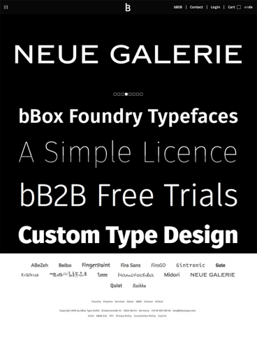 eCommerce website: bBox Type