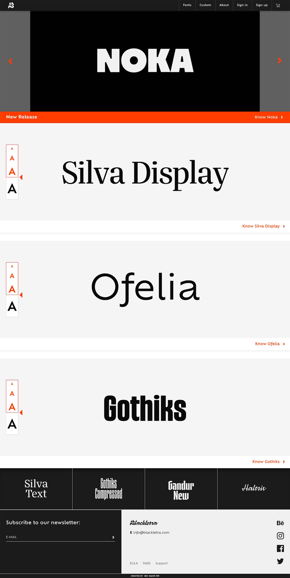 eCommerce website: Blackletra