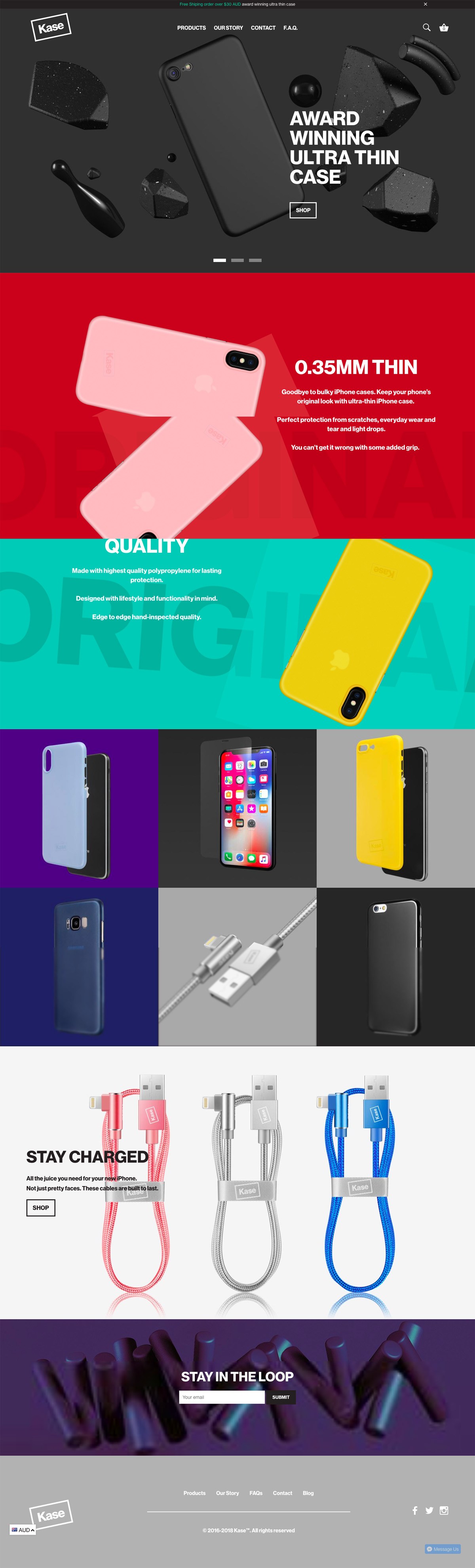 eCommerce website: Kase