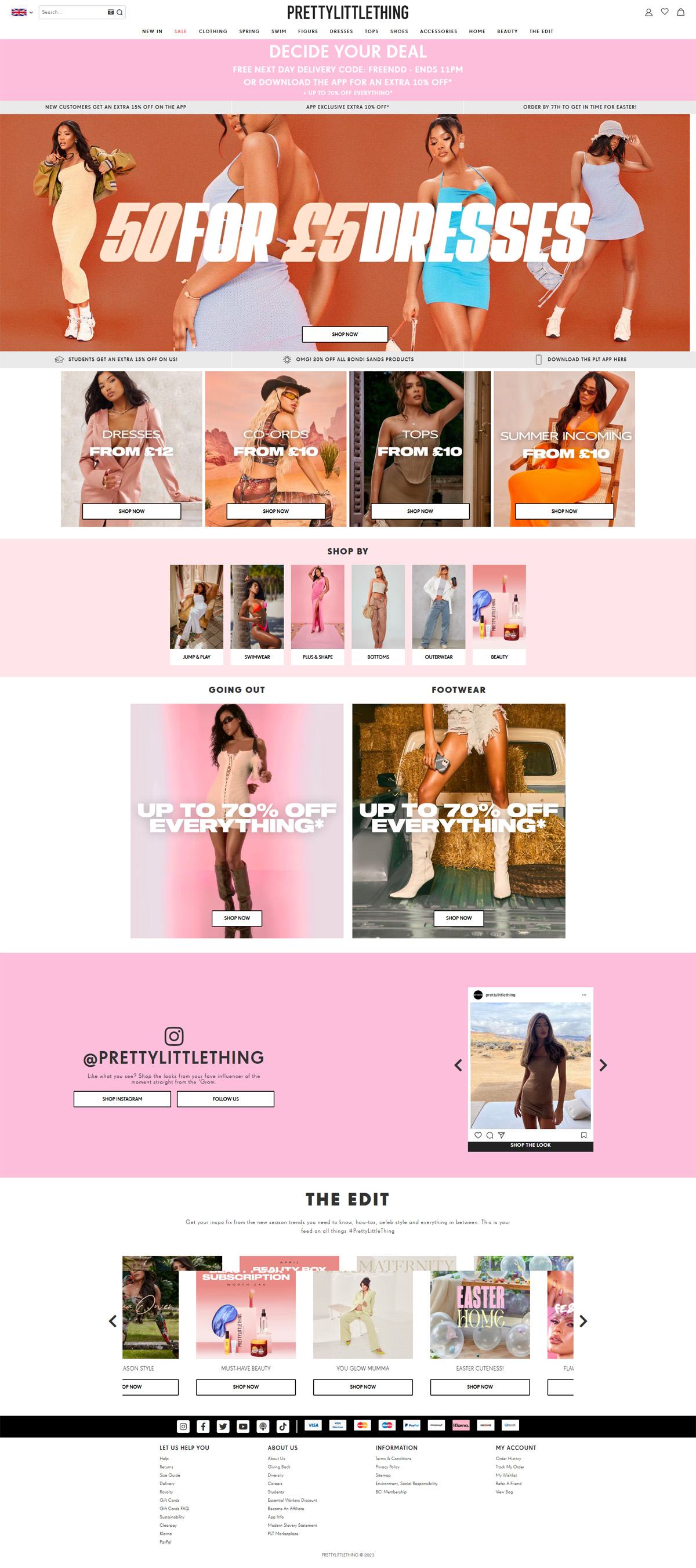 eCommerce website: Pretty Little Thing