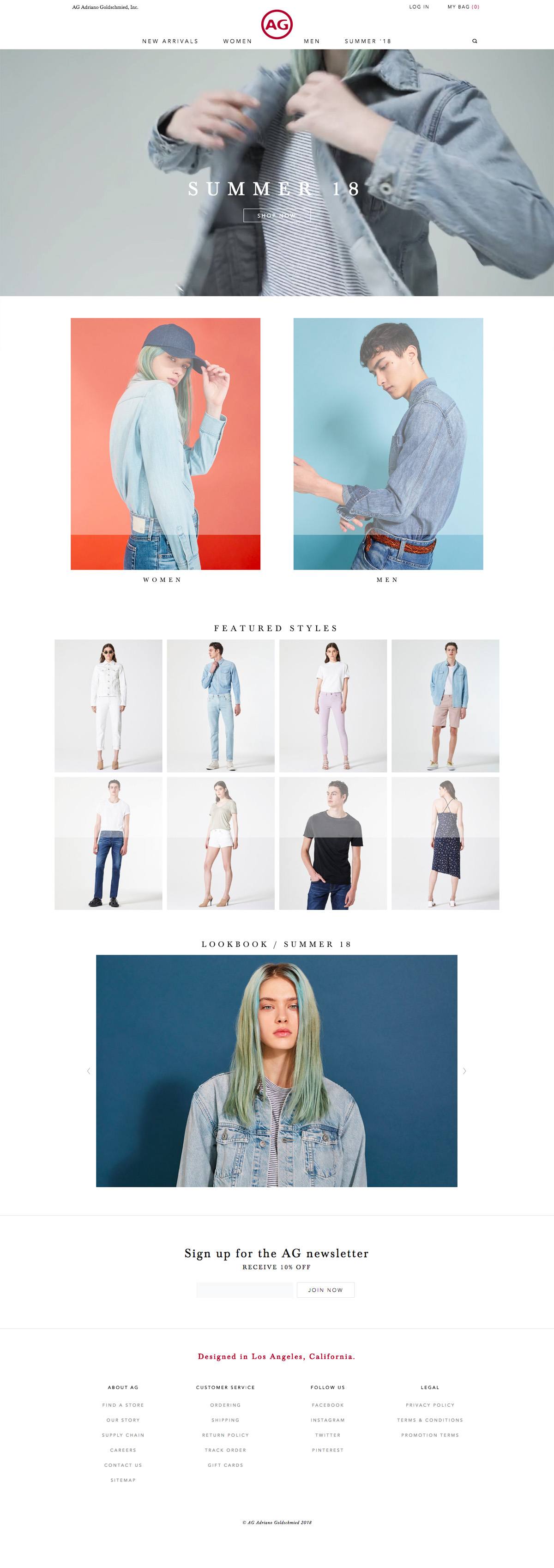 eCommerce website: AG JEANS