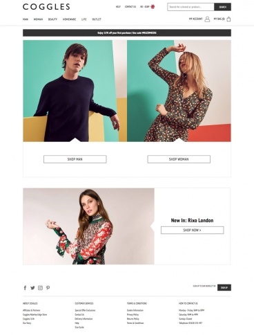 eCommerce website: Coggles