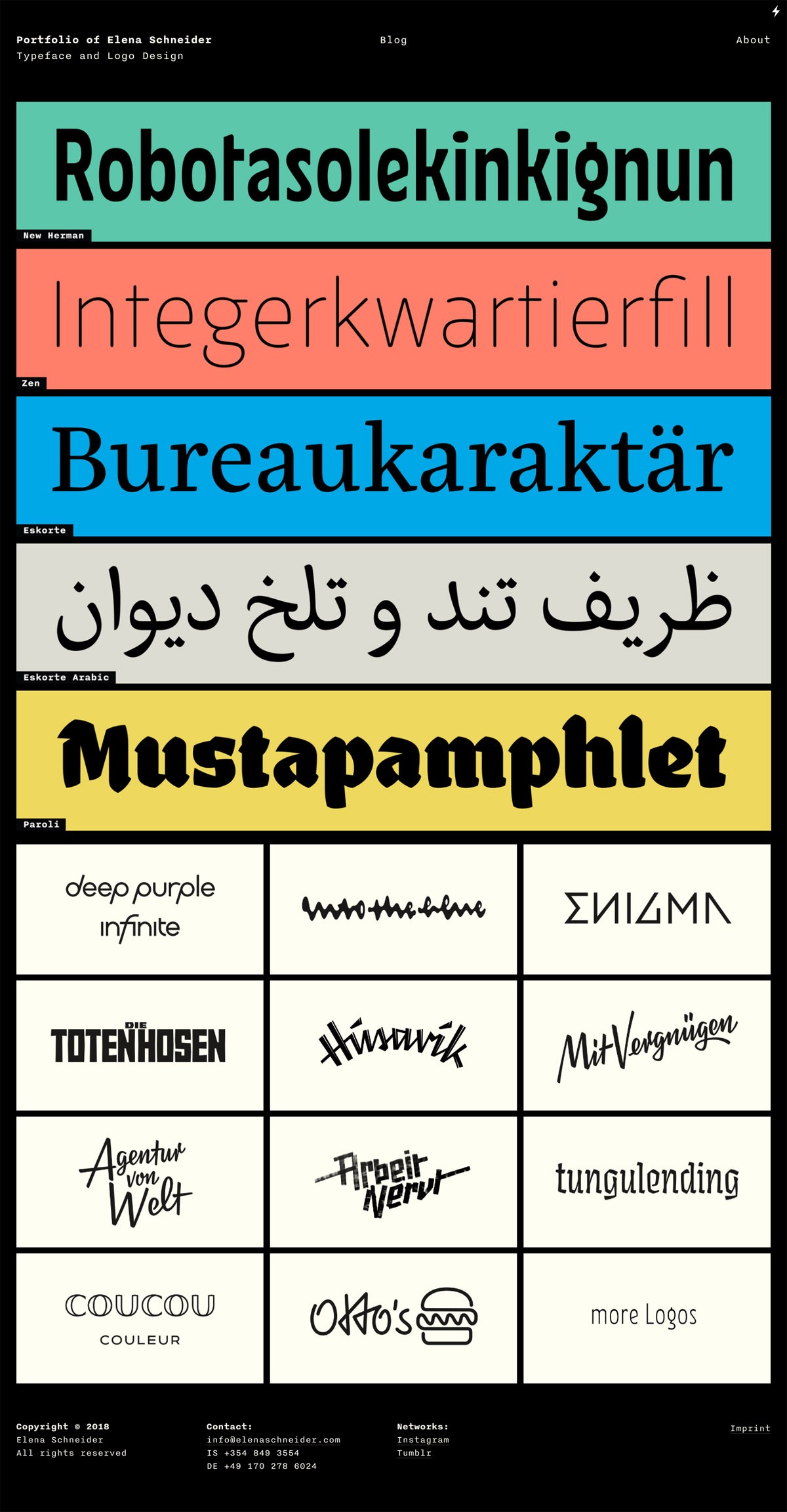 eCommerce website: Elena Schneider