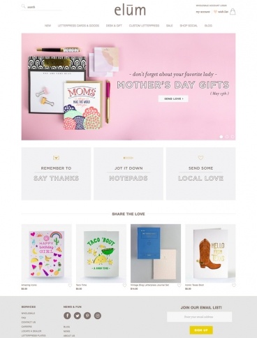 eCommerce website: Elum