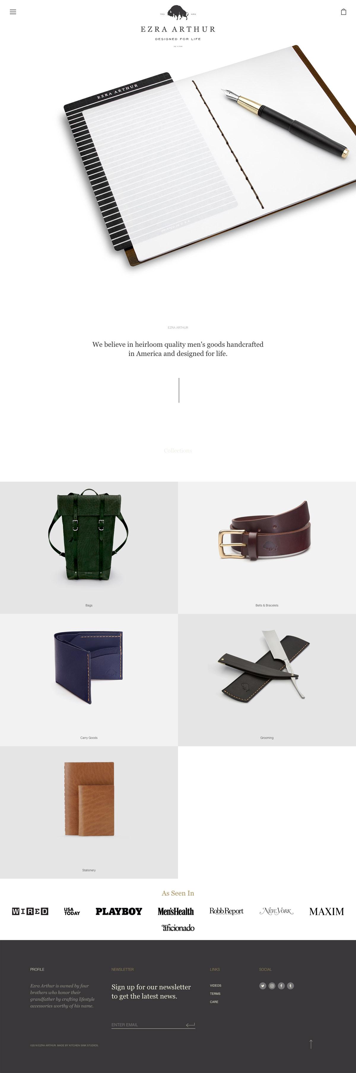 eCommerce website: Ezra Arthur