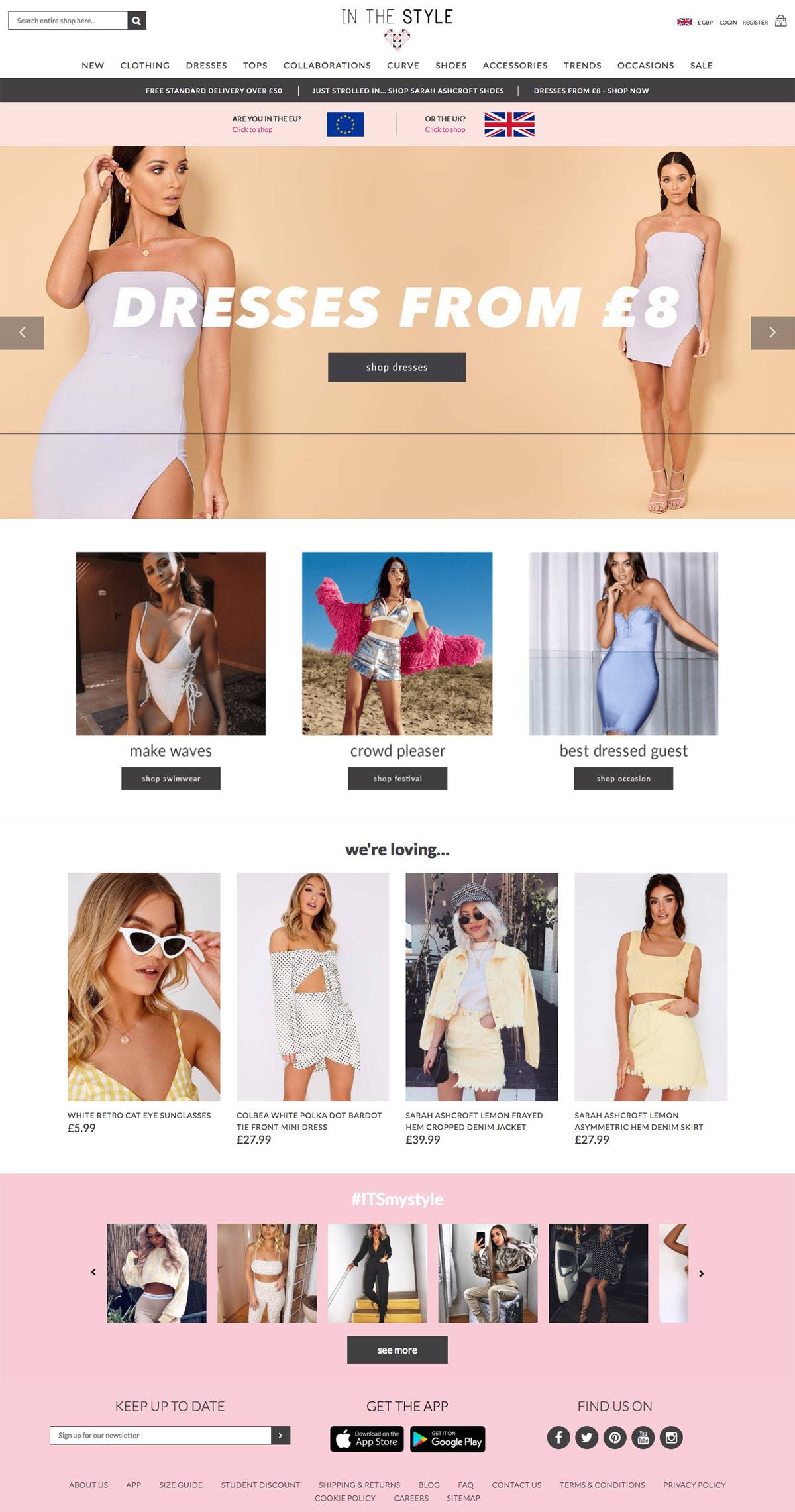 eCommerce website: In The Style