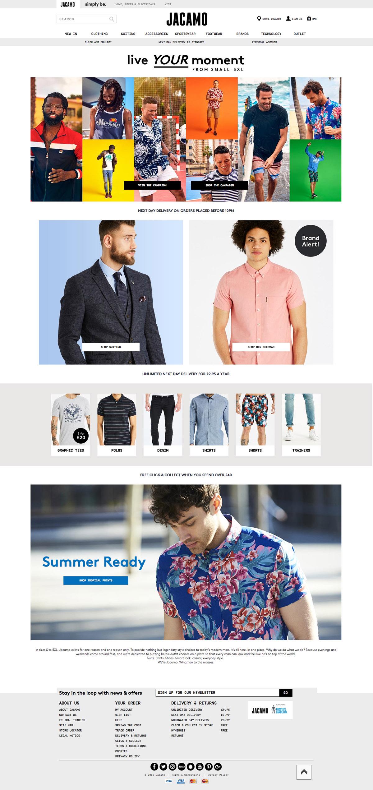 eCommerce website: Jacamo