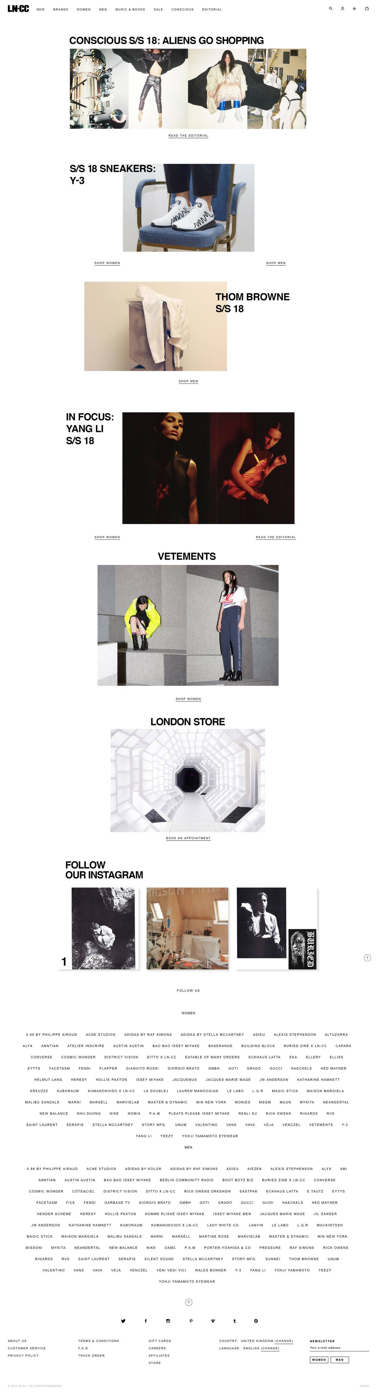 eCommerce website: LN-CC