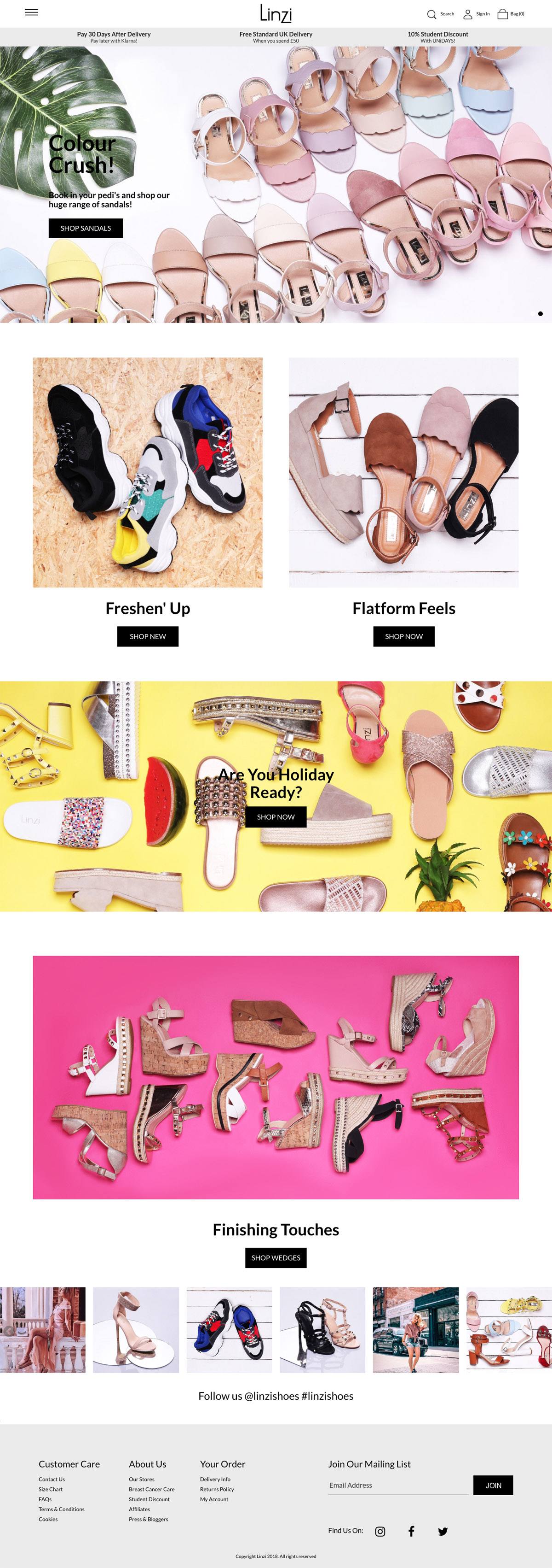 eCommerce website: Linzi