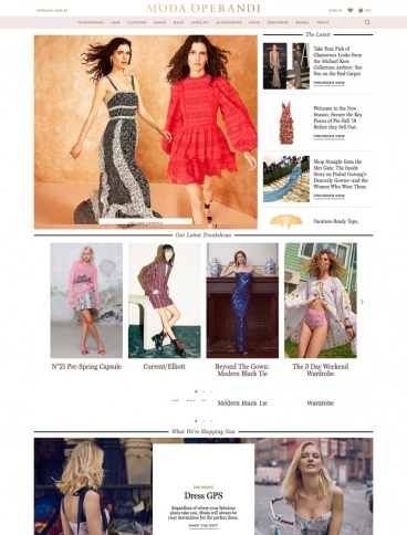eCommerce website: Moda Operandi