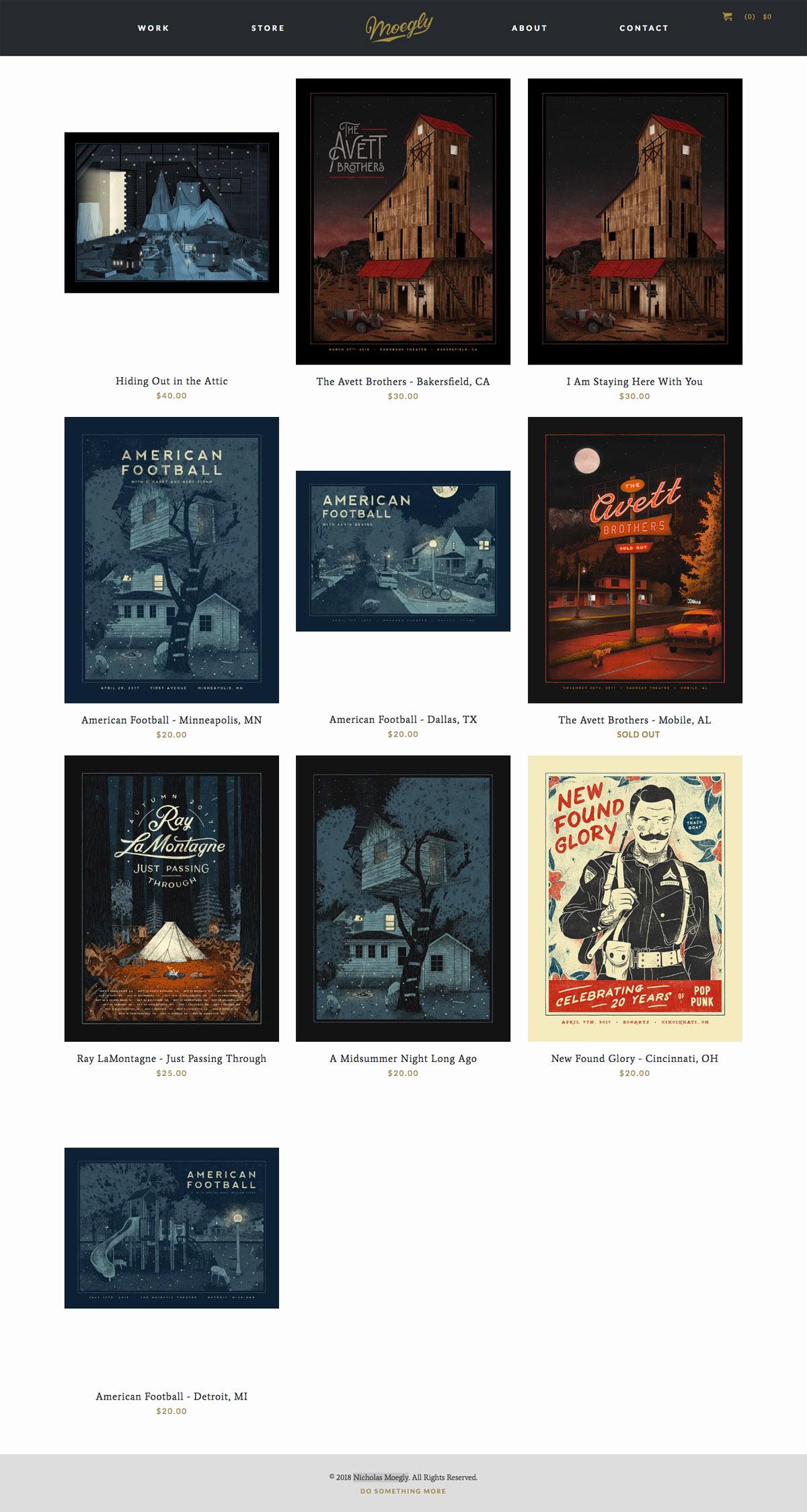 eCommerce website: Nicholas Moegly