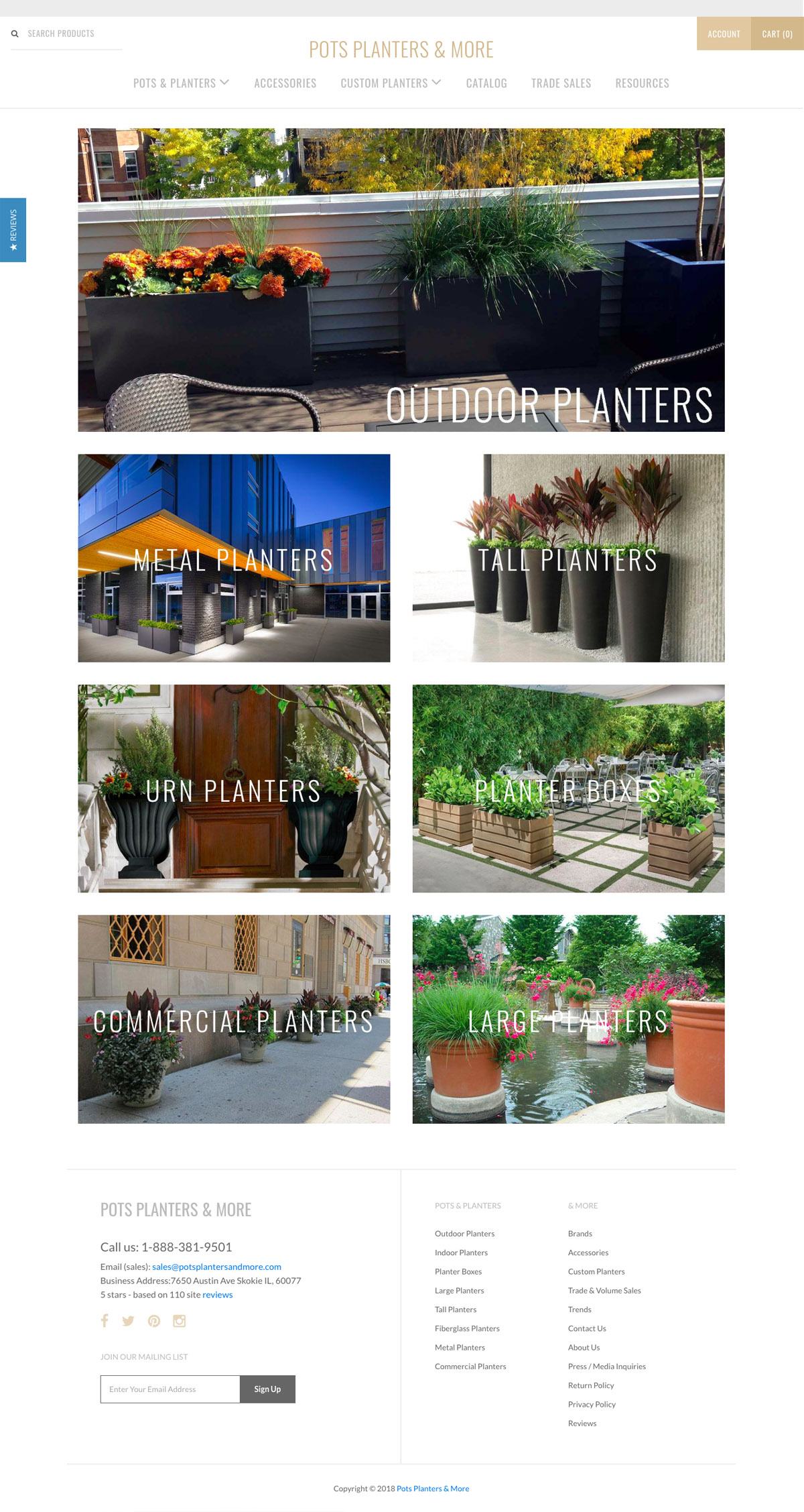 eCommerce website: Pots Planters & More