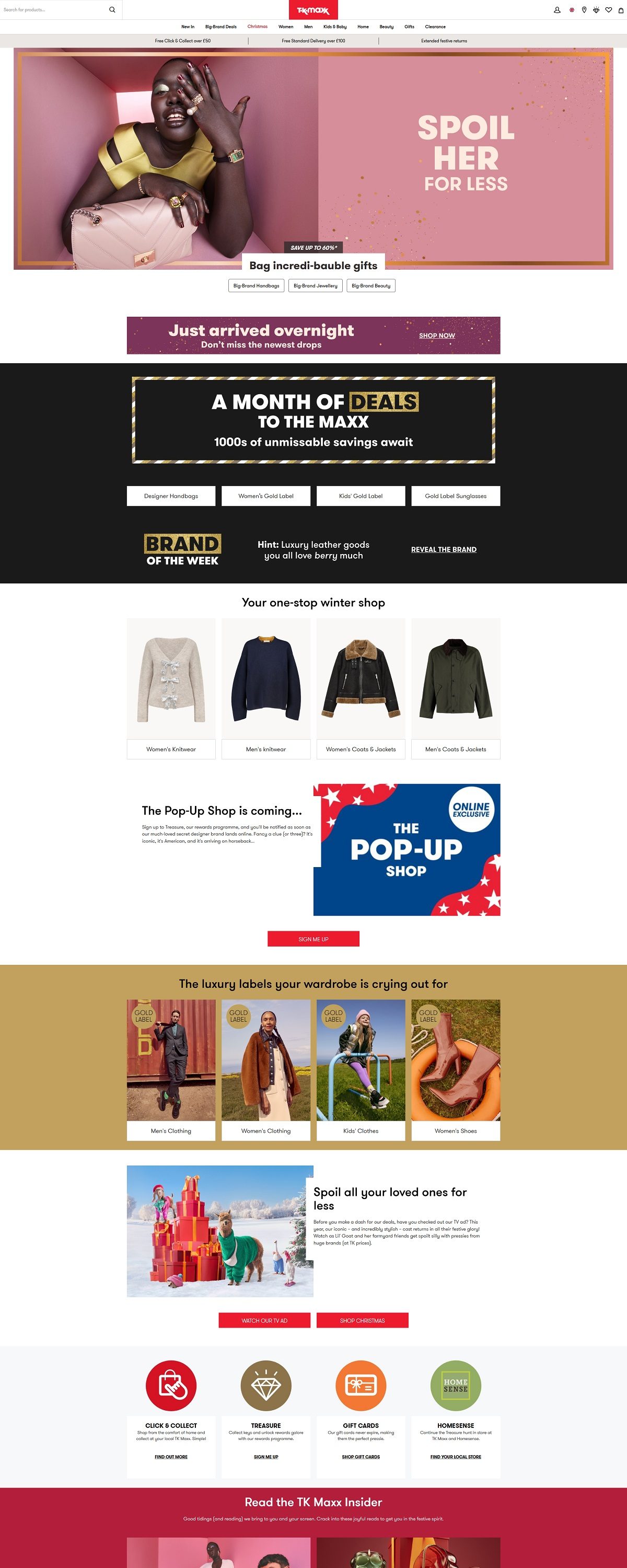 eCommerce website: TK Maxx