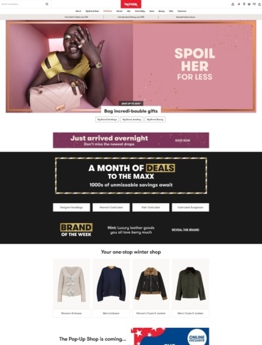 eCommerce website: TK Maxx